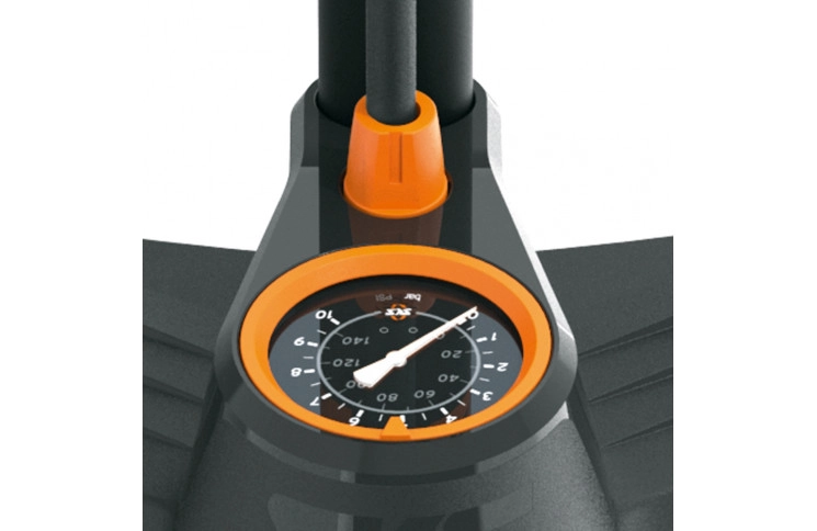 Floor pump SKS Air compressor Compact 10.0 Steel with pressure gauge Black