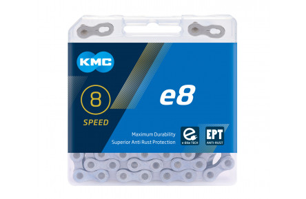 KMC e8 ept chain, 1/2x3/32, 7/8-speed mid motor e-bike chain, anti-rust
