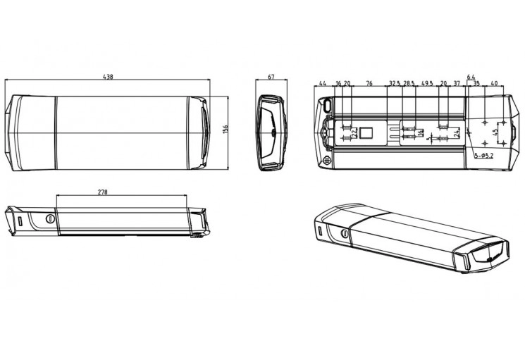 Bafang BBS02B 36V 500W middenmotor ombouwset met bagagedrager accu