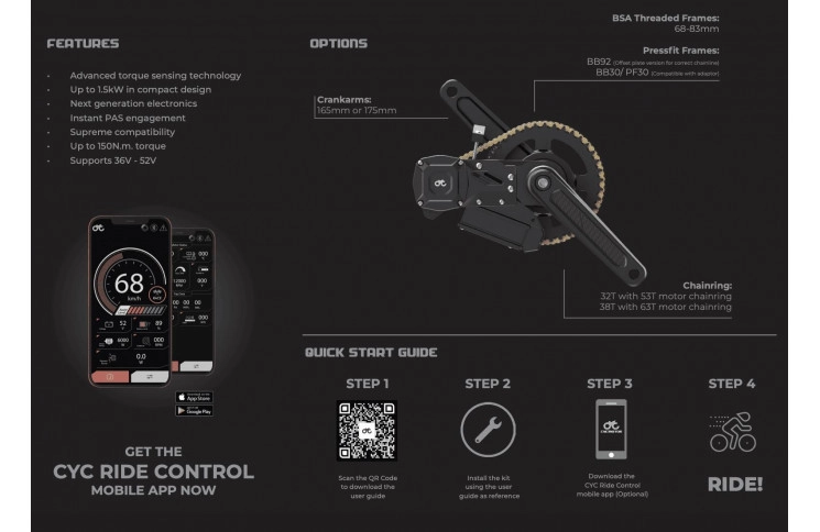 CYC middenmotor set X1 Stealth Gen 3