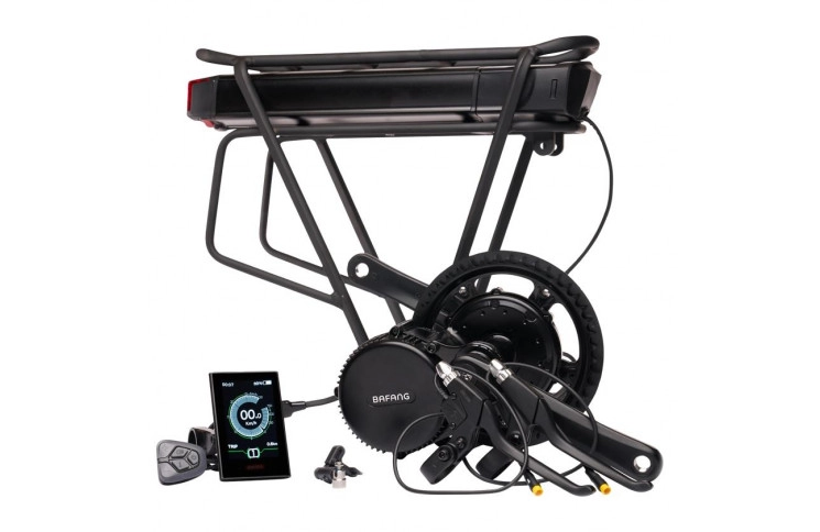 Bafang BBS02B 36V 500W middenmotor ombouwset met bagagedrager accu