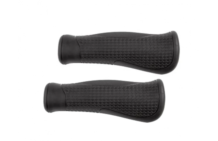 Handvatten zwart, anatomisch. Lengte: 130/130mm. per stel