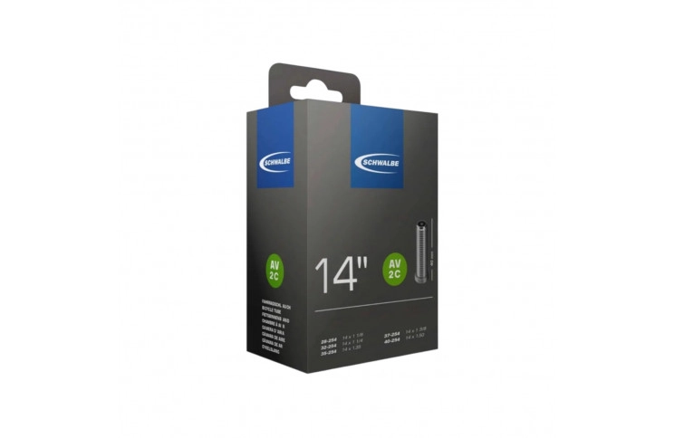 Schwalbe Inner Tube AV2A, 14x1.75 ETRTO 47/60-254, Car Valve AV 40mm
