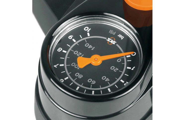 Floor pump SKS Air X Press 8.0 Plastic with pressure gauge Black/Orange