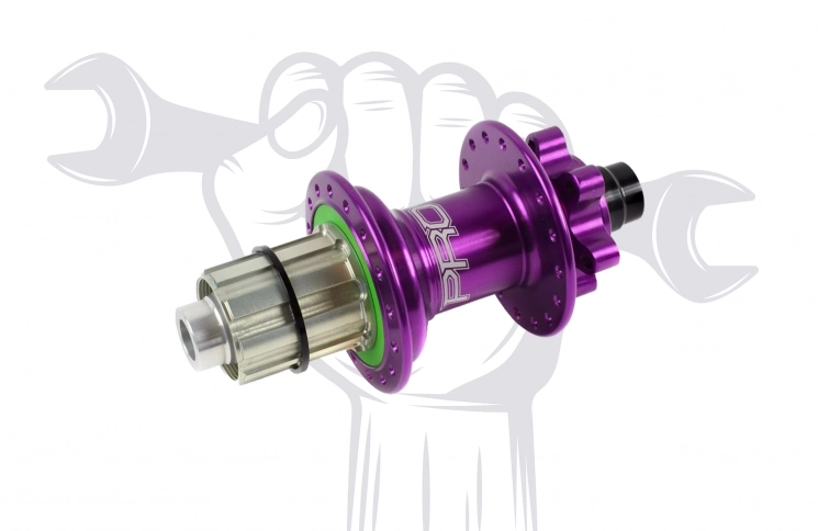 Revisie van de achternaaf met vervanging van vet (MTB, schijfrem)