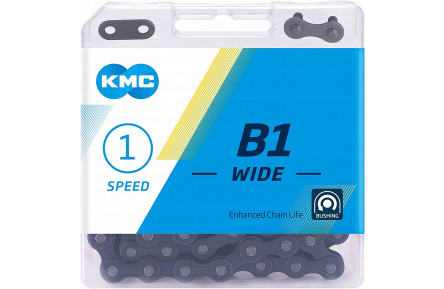 KMC B1 ketting wide, 1/2 x 1/8 zwart, single speed