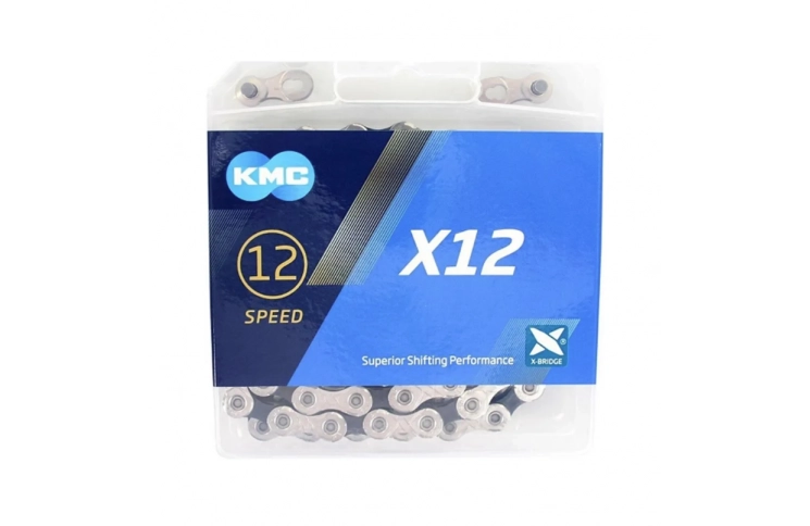 KMC X12 chain, silver/black 1/2x11/128, 126L, 12-speed