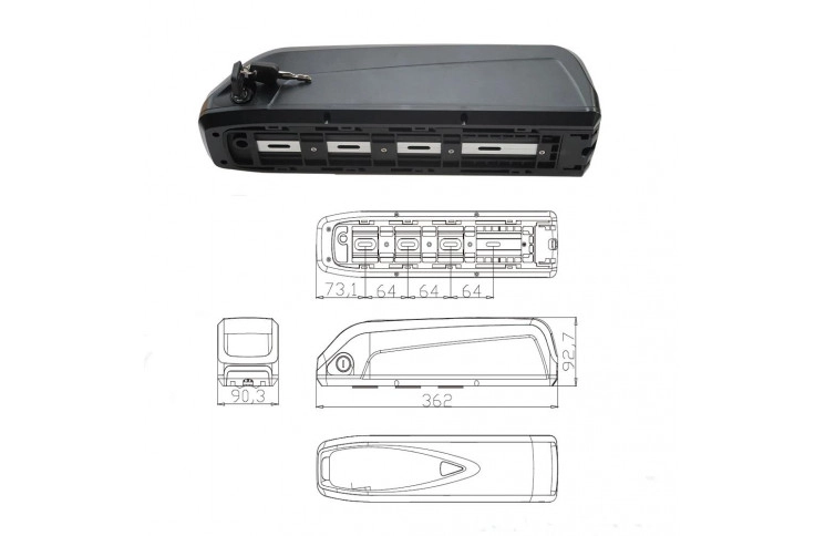 Chasker universele frame accu 36V 17.5Ah (630Wh)