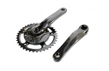 HZB CRANKSET 38 TANDS 152 MM MET DISK 95 MM 1/8 + 3/32 ALUMINIUM ZWART