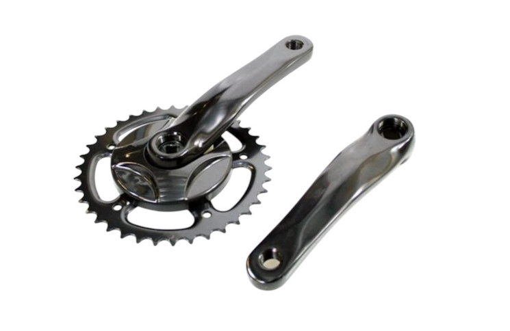 HZB CRANKSET 38 TANDS 152 MM MET DISK 95 MM 1/8 + 3/32 ALUMINIUM ZWART