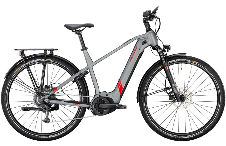 CONWAY Elektrische trekkingfiets Cairon T 2.0 625 28"/48cm-S/9/shadowgrey metallic mat - rood metallic/02829091