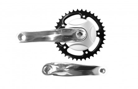 HZB CRANKSET 38 TANDS 152 MM MET DISK 95 MM 1/8 + 3/32 ALUMINIUM ZILVER