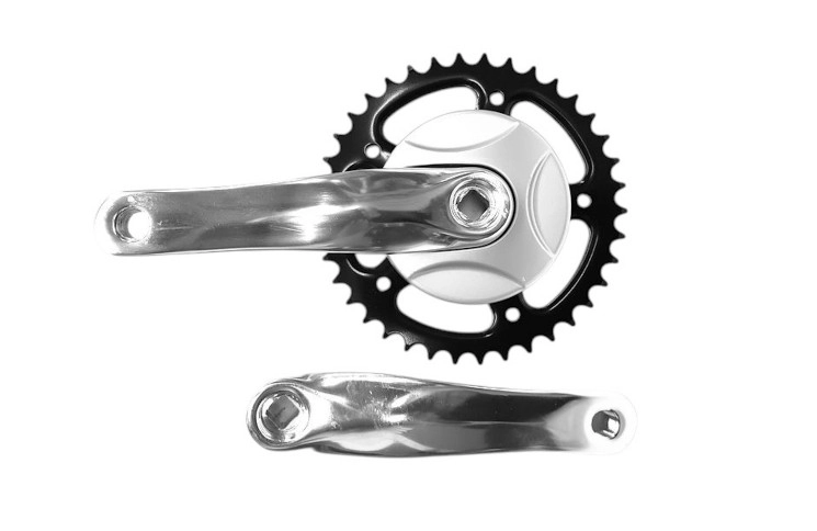 HZB CRANKSET 38 TANDS 152 MM MET DISK 95 MM 1/8 + 3/32 ALUMINIUM ZILVER