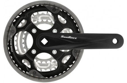Crankstel 7/8 speed SunRace FCM300 48-38-28T/170mm voor vierkante as - zwart
