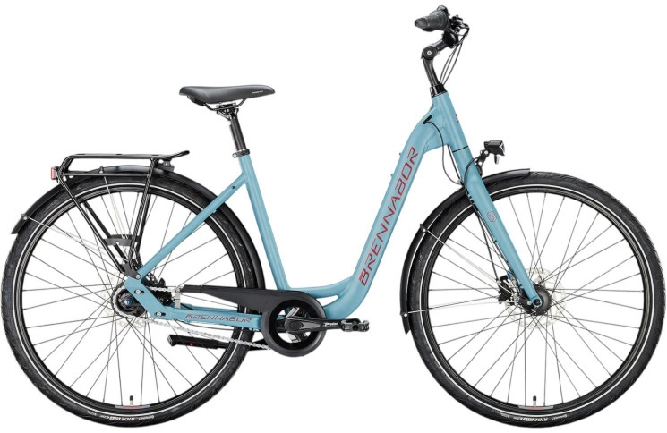 BRENNABOR Trekkingfiets T-48 28"/50cm-M/8/techblauw mat - bordeauxrood mat/02507333