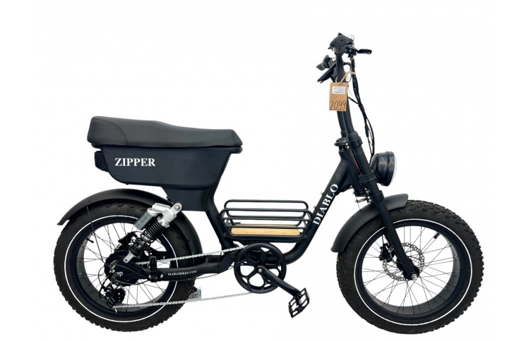 DIABLO E-BIKE, ZIPPER, 7SP SHIMANO, MATT BLACK, REAR SUSPENSION, 1000462 ACCU (15 Ah,48V,720 Wh)