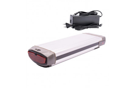 Stella compatible fietsaccu Type 2 36V 13Ah (468Wh) incl. nieuwe lader (zilver)