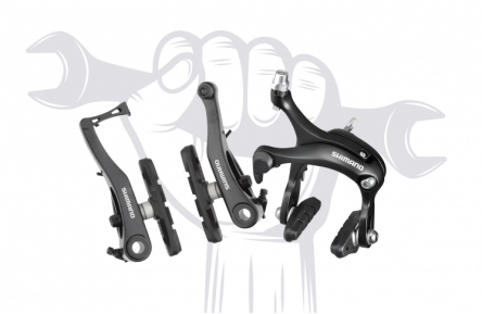 Remblokjes vervangen (voor of achter) met afstelling
(V-brake, caliper, cantilever) Remblokjes en materialen worden apart berekend.