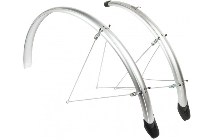 Spatbordset Eurofender Elegance 28" x 46 mm - zilver