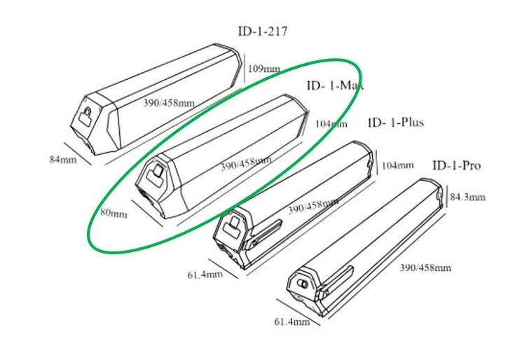 Reention Dorado frame accu 48V 15Ah (720Wh) Samsung cells incl. nieuwe lader