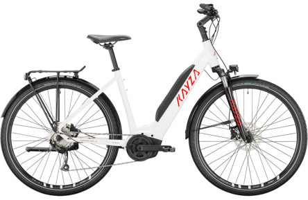 KAYZA Elektrische trekkingfiets Tanana Dry 4 28"/45cm-M/9/schaduwgrijs metallic - rood metallic/02705523