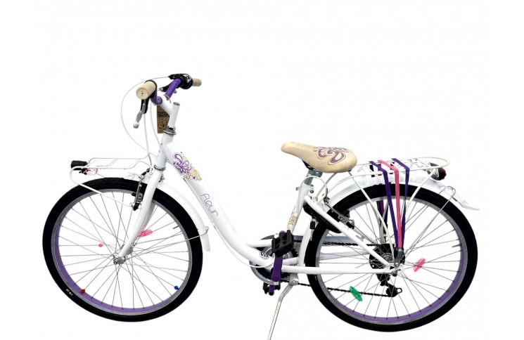 Meisjesfiets Fleur M/al/Wit/24/stad/f34