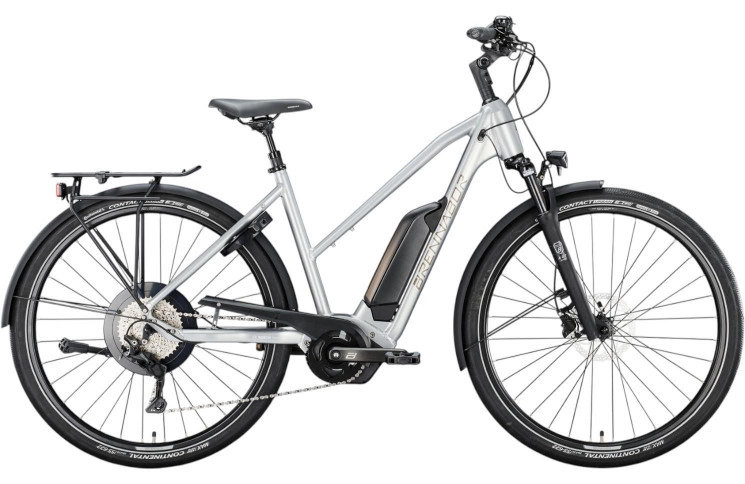 BRENNABOR Electric trekking bike T-38e 28"/55cm-L/10/shiny silver - pale brown/02502433