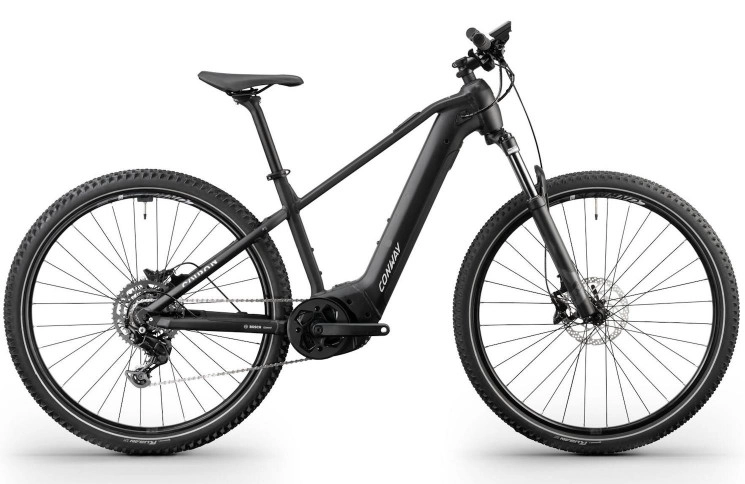 CONWAY Elektrische MTB Hardtail Cairon S 1.0 №1 27.5"/41cm-S/9/zwart mat - lichtgrijs mat/02811060