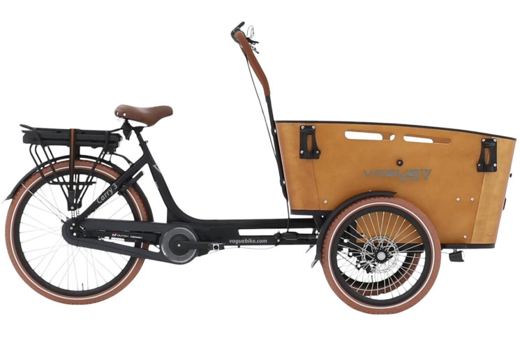 E-CARGO Vogue Carry 3 8 26"-20"/48cm/Mat-Zwart-Bruin/36V 13Ah 468Wh Bafang M400 Max Drive 80Nm LCD