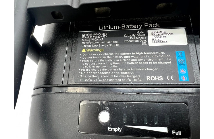 Avalon E-Base/Battery 12ah 432wh/50 cm/Zwartmat/F405