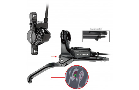 Hydraulische schijfremset Tektro HD-E350 E-bike met remsensor links incl. 180 cm leiding