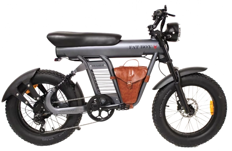 DIABLO E-BIKE, FAT BOY, MATT GREY-BROWN, HYDRAULIC, 15,6AH 48V 748,8WH