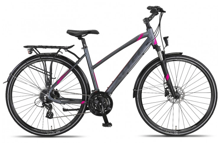 Damesfiets Altec Legarda 28"/49 cm/Antraciet-Roze/285060