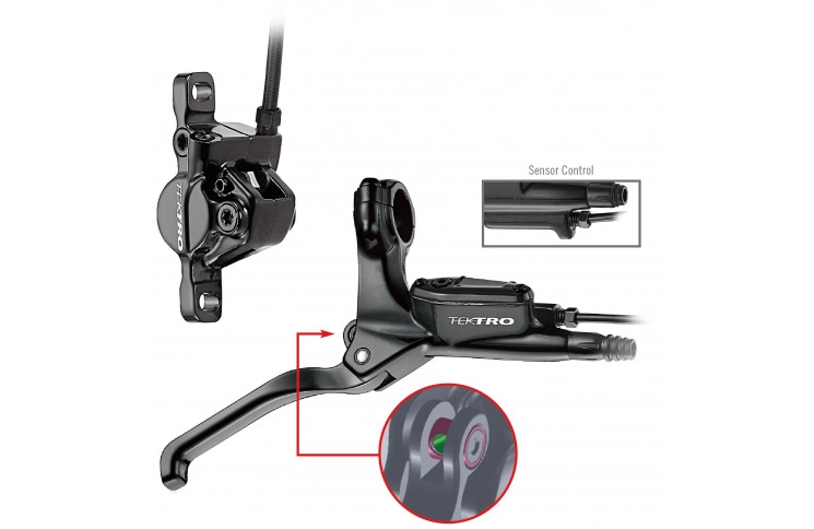 Hydraulische schijfremset Tektro HD-E350 E-bike met remsensor rechts incl. 180 cm leiding