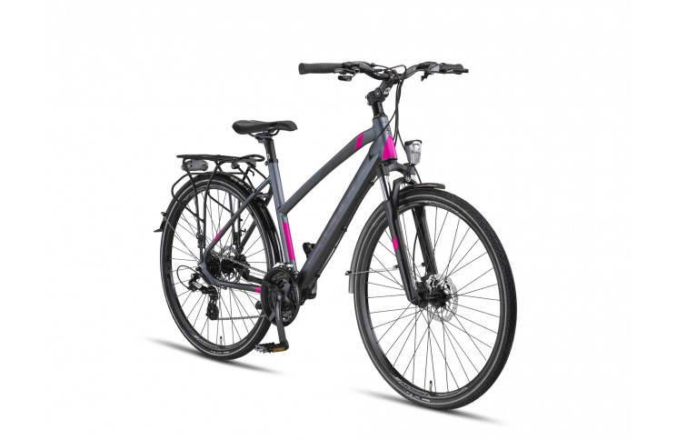 Damesfiets Altec Legarda 28"/49 cm/Antraciet-Roze/285060