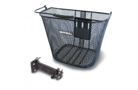 Basket Basil Bremen Luxe, black,detachable, diameter 22-25.4 mm