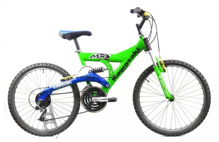 Boys bike Kawasaki MX 24 24" XS green-blue