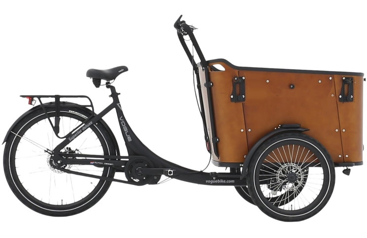 E-CARGO Vogue Superior Deluxe 8 26"-20"/50cm/Mat-Zwart-Bruin/36V 15Ah 540Wh Ananda M81 LCD
