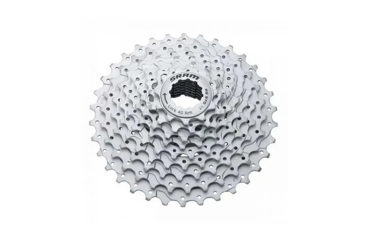 SRAM PG-970 CASSETTE 9-SPEED 11-34 TANDS ZILVER 00.0000.200.394