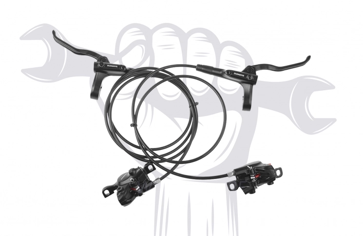 Hydraulic brake fluid replacement (disc or rim brakes) (one brake), materials charged separately