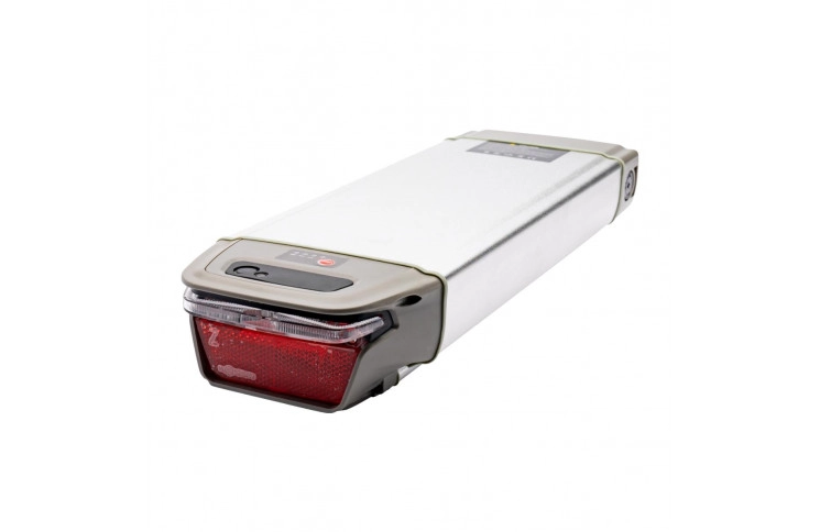 E-bikez, Flowbike TL-36V13Ah-LS 36V 13Ah 468W Silver Rear Rack Bicycle Battery with New Charger