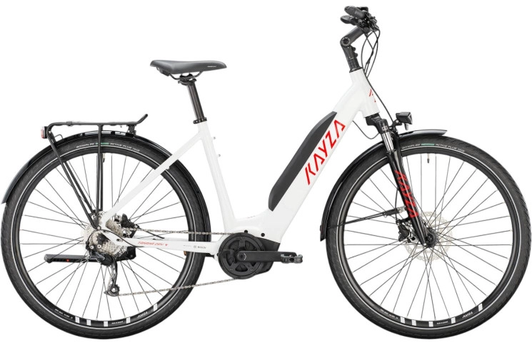 KAYZA Electric trekking bike Tanana Dry 4 28"/50cm-L/9/snow white - red/02705531