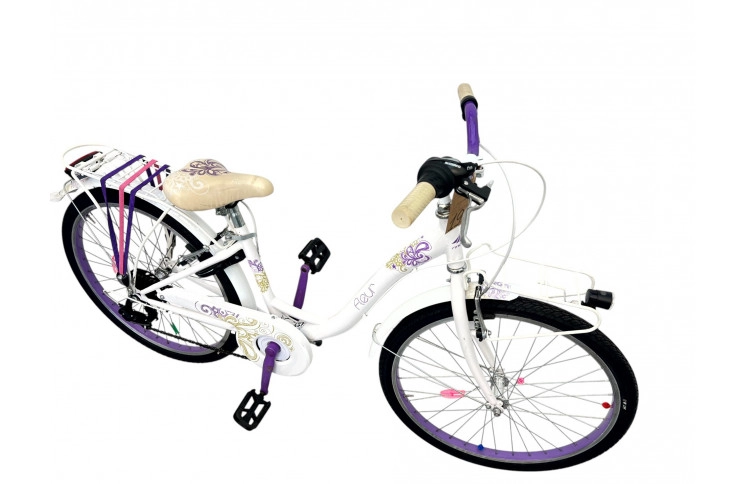 Meisjesfiets Fleur M/al/Wit/24/stad/f34