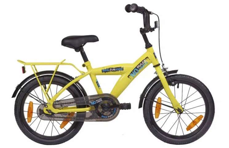 Jongensfiets 18" BikeFun No Rules Boys, geel