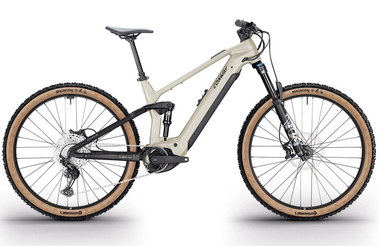 CONWAY Elektrische MTB Full-Suspension Xyron ST 5.0 №2 29"/46cm-XL/12/schaduwgrijs metallic mat - rood metallic/02810823