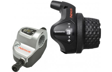 Revoshift 3-speed Shimano Nexus SL-3S41E schakelaar met kabels en klikmechanisme - zwart (werkplaatsverpakking)