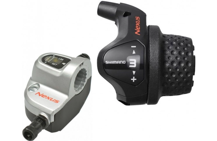 Revoshift 3-speed Shimano Nexus SL-3S41E schakelaar met kabels en klikmechanisme - zwart (werkplaatsverpakking)