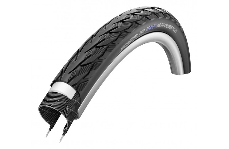 Buitenband Schwalbe Delta Cruiser Plus PunctureGuard 28 x 1.75" / 47-622mm - zwart met reflectie