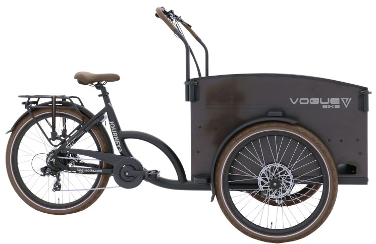E-CARGO Vogue Journey-S 7 26"-24"/48cm/Mat-Zwart-Bruin/36V 14.5Ah 522Wh LCD
