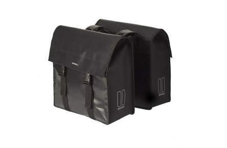 Dubbele fietstas Basil Urban Load 48 liter 41x18x46cm - zwart reflective